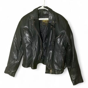 Unik Vintage Black Leather Jacket Sz. L Excellent condition